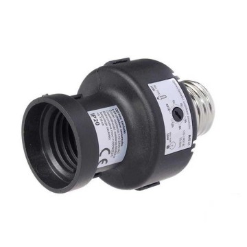 Schemer schakelaar + timer - E27 fitting - Zwart