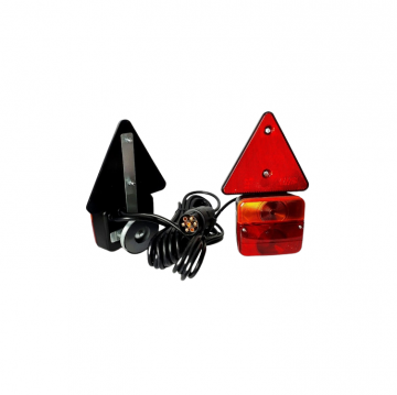 LED achterlichtcombinatie - 2 x 2 LEDs - Met gevarendriehoek - Magnetisch 