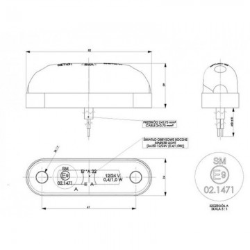 Zijmarkeringslicht   12 24v   oranje   ld124 2