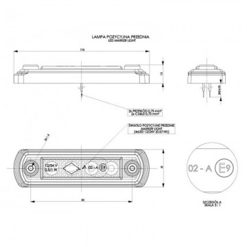 Zijmarkeringslicht - 12/24V - Wit - LD6752
