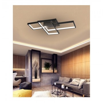 LED design plafondlamp - 72W - CCT - Met afstandsbediening - Zwartndlamp - 72W - CCT - Met afstandsbediening